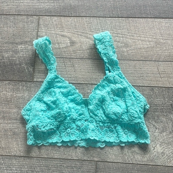 Aerie Size Medium Blue Lace Bralette - Picture 3 of 7